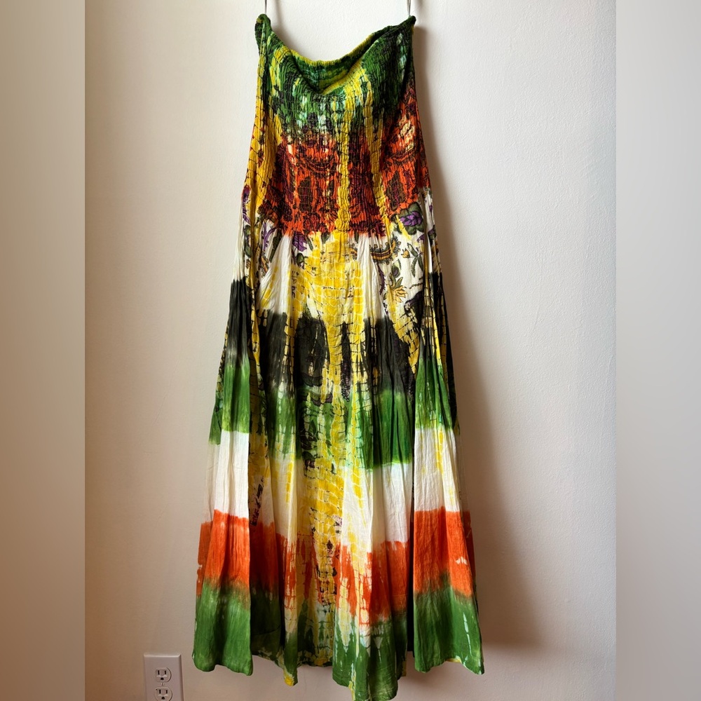 Multicolor Tube Maxi Dress NWT